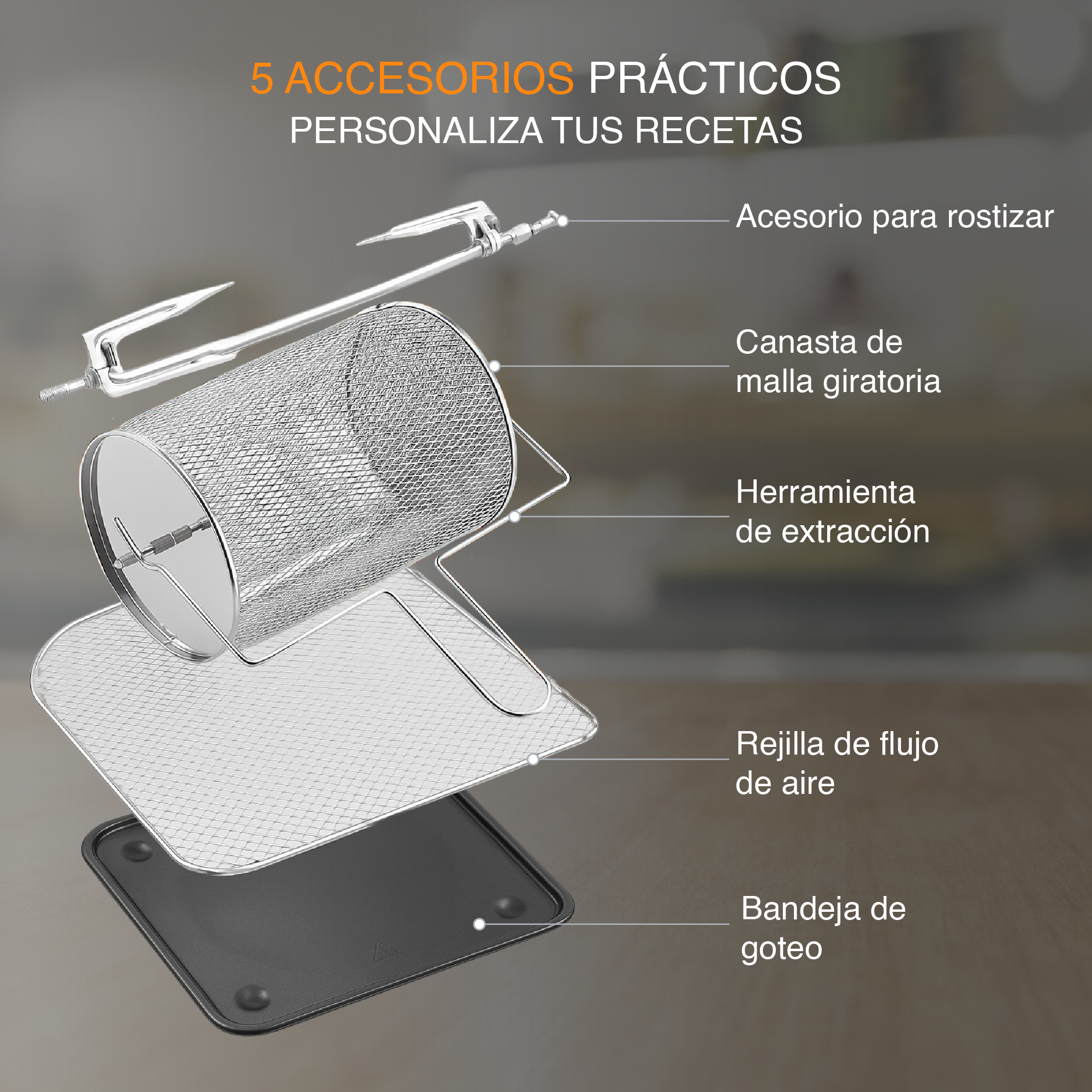 Freidora De Aire 12 L Ola Casa Color Negro
